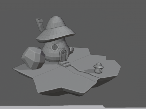 low poly mushroom house 3D Модель