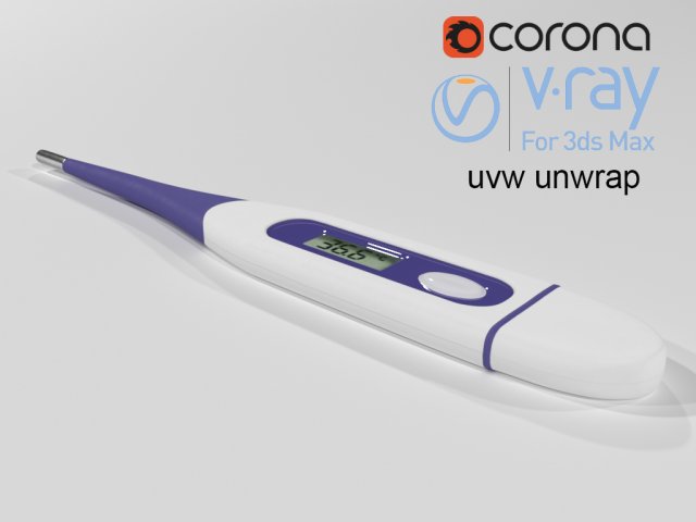 digital thermometer uvw high poly 3D मॉडल .c4d .max .obj .3ds .fbx .stl .blend 