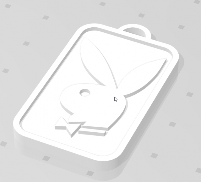 playboy keychain rectangle 3D 模型 .c4d .max .obj .3ds .fbx .stl .blend 