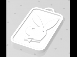 playboy keychain rectangle 3D Model