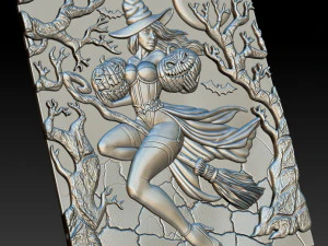 कद्दू के साथ एसटीएल सीएनसी राउटर फ़ाइल विच 3D मॉडल