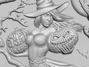 कद्दू के साथ एसटीएल सीएनसी राउटर फ़ाइल विच 3D मॉडल