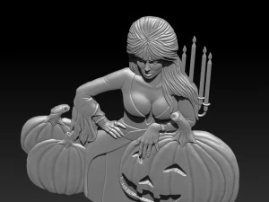 STL CNC Router file Witch for Halloween 3D Model