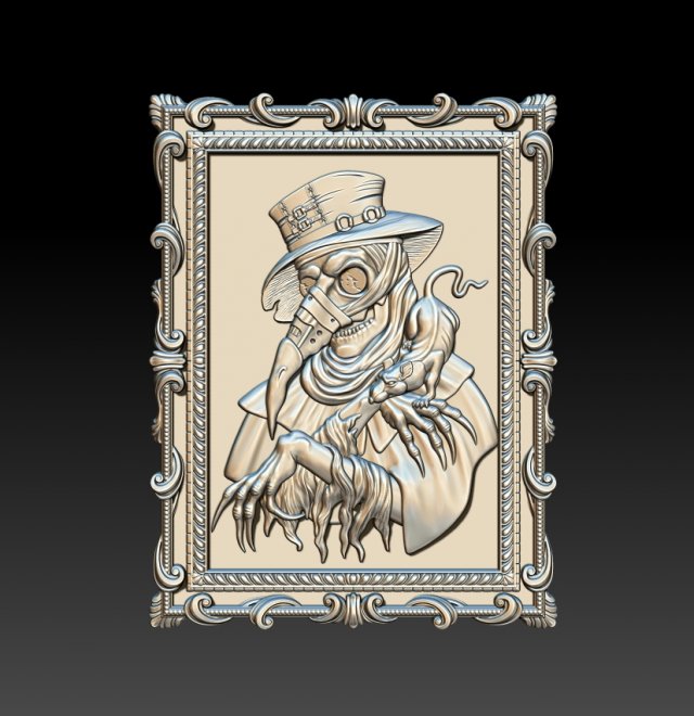 STL CNC Router file Plague doctor 3D Model .c4d .max .obj .3ds .fbx .stl .blend 