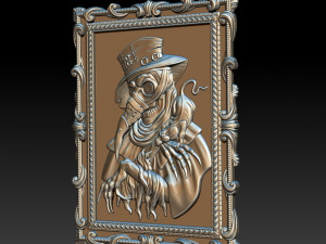 STL CNC Router file Plague doctor 3D Model