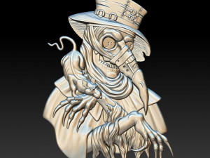 STL CNC Router file Plague doctor 3D Model
