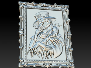 STL CNC Router file Plague doctor 3D Model
