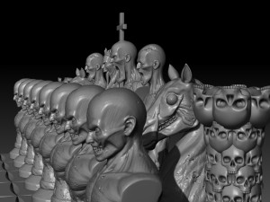 3D MODEL STL file Chessmen Zombie for CNC and 3D printing 3D Baskı Modeli