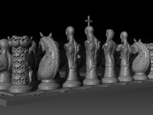 3D MODEL STL file Chessmen Zombie for CNC and 3D printing 3D Baskı Modeli