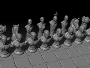 3D MODEL STL file Chessmen Zombie for CNC and 3D printing 3D Baskı Modeli