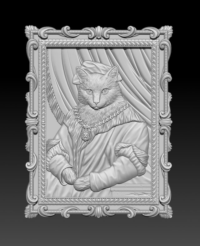 STL CNC Router file Aristocrat cat Model 3D .c4d .max .obj .3ds .fbx .stl .blend 