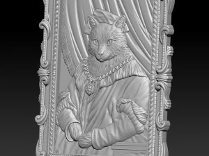 STL CNC Router file Aristocrat cat 3D Model