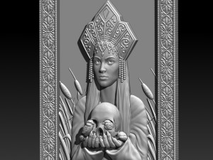 STL CNC Router file Goddess Morena Modello 3D