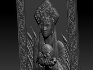 STL CNC Router file Goddess Morena Modello 3D