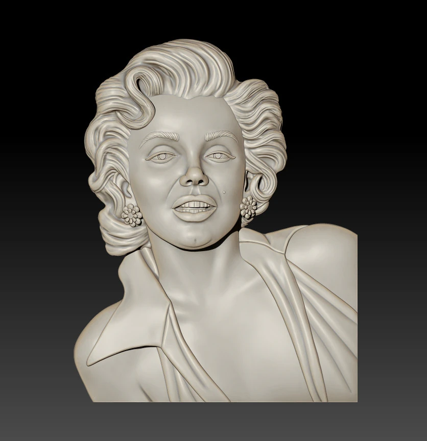 Retrato de Marilyn Monroe MODELO 3D para impresión 3D Modelo de impresión 3D .c4d .max .obj .3ds .fbx .stl .blend