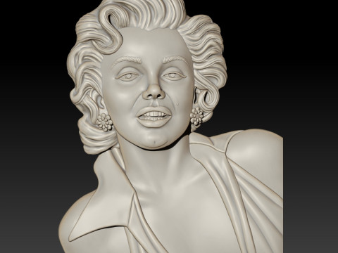 Marilyn Monroe Portrait 3D MODEL for 3D printing Modelo de impresión 3D