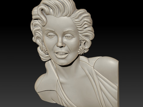 Marilyn Monroe Portrait 3D MODEL for 3D printing Modelo de impresión 3D