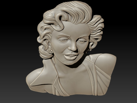 Marilyn Monroe Portrait 3D MODEL for 3D printing Modelo de impresión 3D