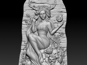 Goddess Persephone 3D MODEL STL file for CNC and 3D printing 3D Model