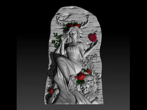 Goddess Persephone 3D MODEL STL file for CNC and 3D printing 3D Model