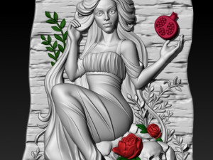 Goddess Persephone 3D MODEL STL file for CNC and 3D printing Modelo 3D