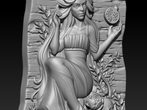 Goddess Persephone 3D MODEL STL file for CNC and 3D printing Modelo 3D