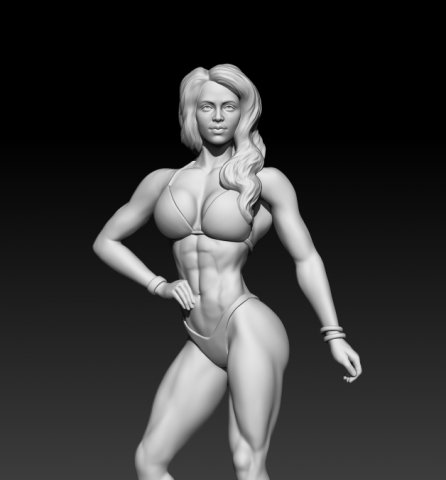 3D MODEL STL for 3D printing Bodybuilder Woman 3D Print Model .c4d .max .obj .3ds .fbx .stl .blend