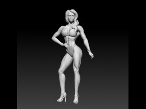 3D MODEL STL for 3D printing Bodybuilder Woman 3D Print Model