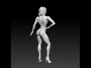 3D MODEL STL for 3D printing Bodybuilder Woman 3D Print Model