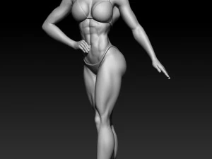 3D MODEL STL voor 3D-printen Bodybuilder Vrouw 3D printmodel