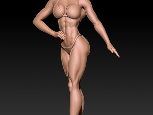 3D MODEL STL for 3D printing Bodybuilder Woman 3D Print Model