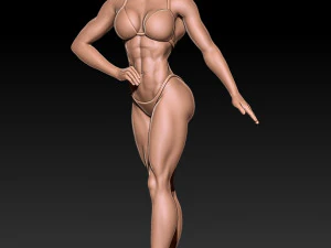 3D MODEL STL voor 3D-printen Bodybuilder Vrouw 3D printmodel