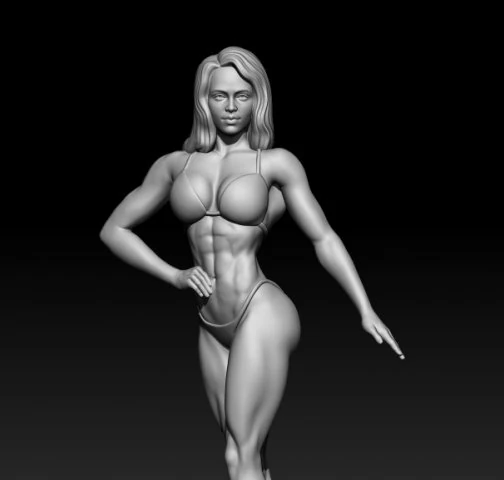 3D MODEL STL voor 3D-printen Bodybuilder Vrouw 3D printmodel .c4d .max .obj .3ds .fbx .stl .blend 