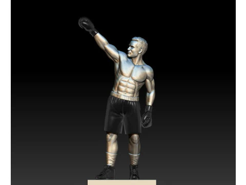 Kazanan Boxer 3D MODEL 3D baskı i&ccedil;in STL dosyası 3D Baskı Modeli