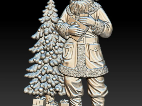 Santa Claus STL file for 3D Printing and CNC Router 3D Print Model