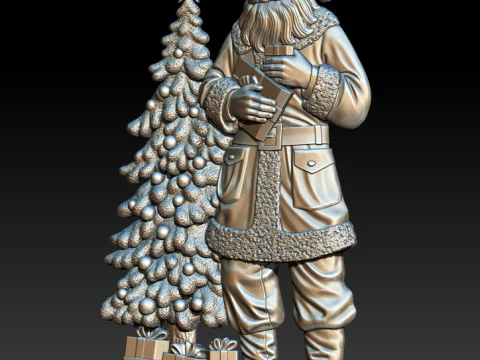 Santa Claus STL file for 3D Printing and CNC Router 3D Print Model
