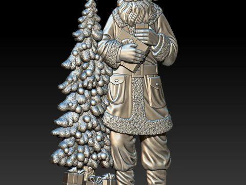 Santa Claus STL file for 3D Printing and CNC Router 3D Print Model