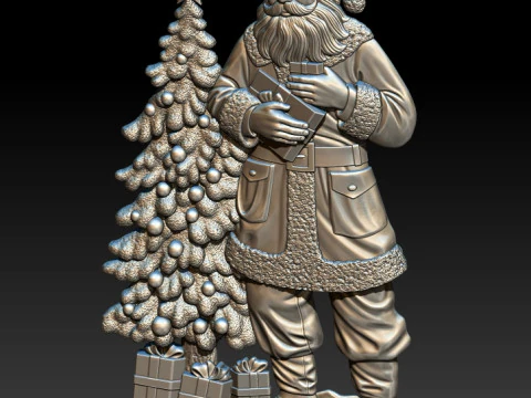 Santa Claus STL file for 3D Printing and CNC Router 3D Print Model