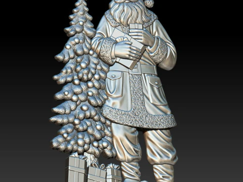 Santa Claus STL file for 3D Printing and CNC Router 3D Print Model
