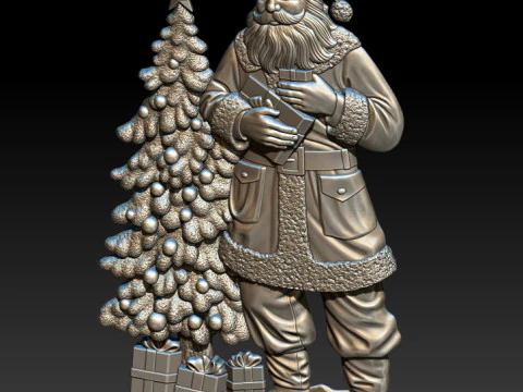 Santa Claus STL file for 3D Printing and CNC Router 3D Print Model