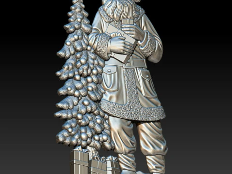 Santa Claus STL file for 3D Printing and CNC Router 3D Print Model