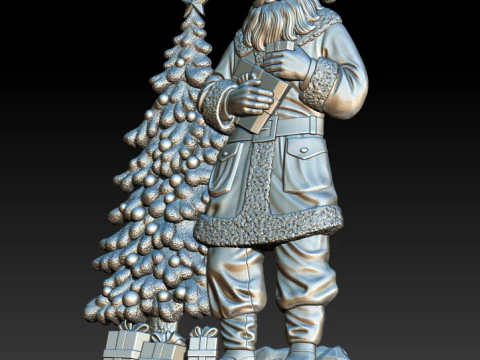 Santa Claus STL file for 3D Printing and CNC Router 3D Print Model