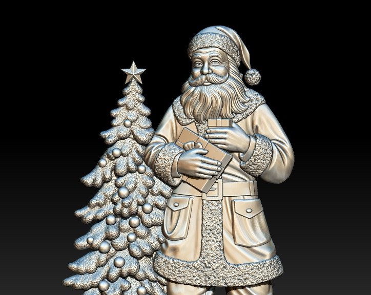 Santa Claus STL file for 3D Printing and CNC Router 3D Принт Модель .c4d .max .obj .3ds .fbx .stl .blend