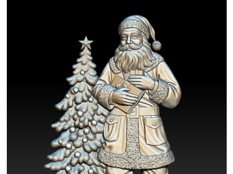 Santa Claus STL file for 3D Printing and CNC Router Modelo de impresión 3D