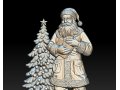 Santa Claus STL file for 3D Printing and CNC Router Model do druku 3D