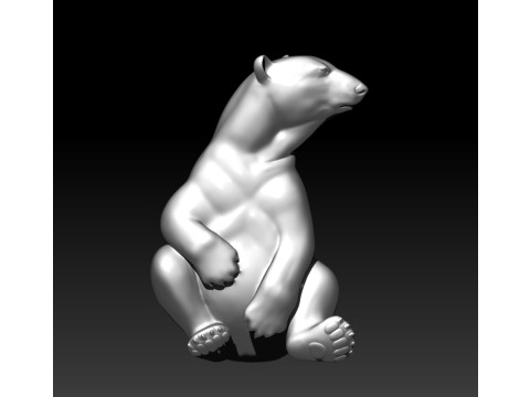 Polar bear 3D MODEL STL file for 3D Printer 3D Print Model
