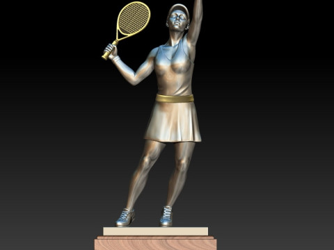 Tennis girl 3D MODEL STL for 3D printing 3D Print Model
