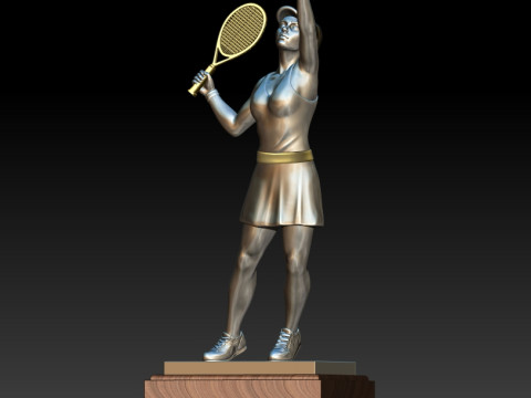 Tennis girl 3D MODEL STL for 3D printing 3D Print Model