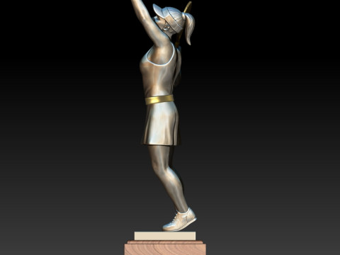 Tennis girl 3D MODEL STL for 3D printing 3D Print Model