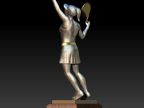 Tennis girl 3D MODEL STL for 3D printing 3D Print Model